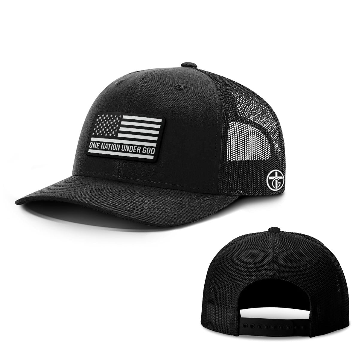 One Nation Under God DBD Patch Hat, Snapback in Full Black