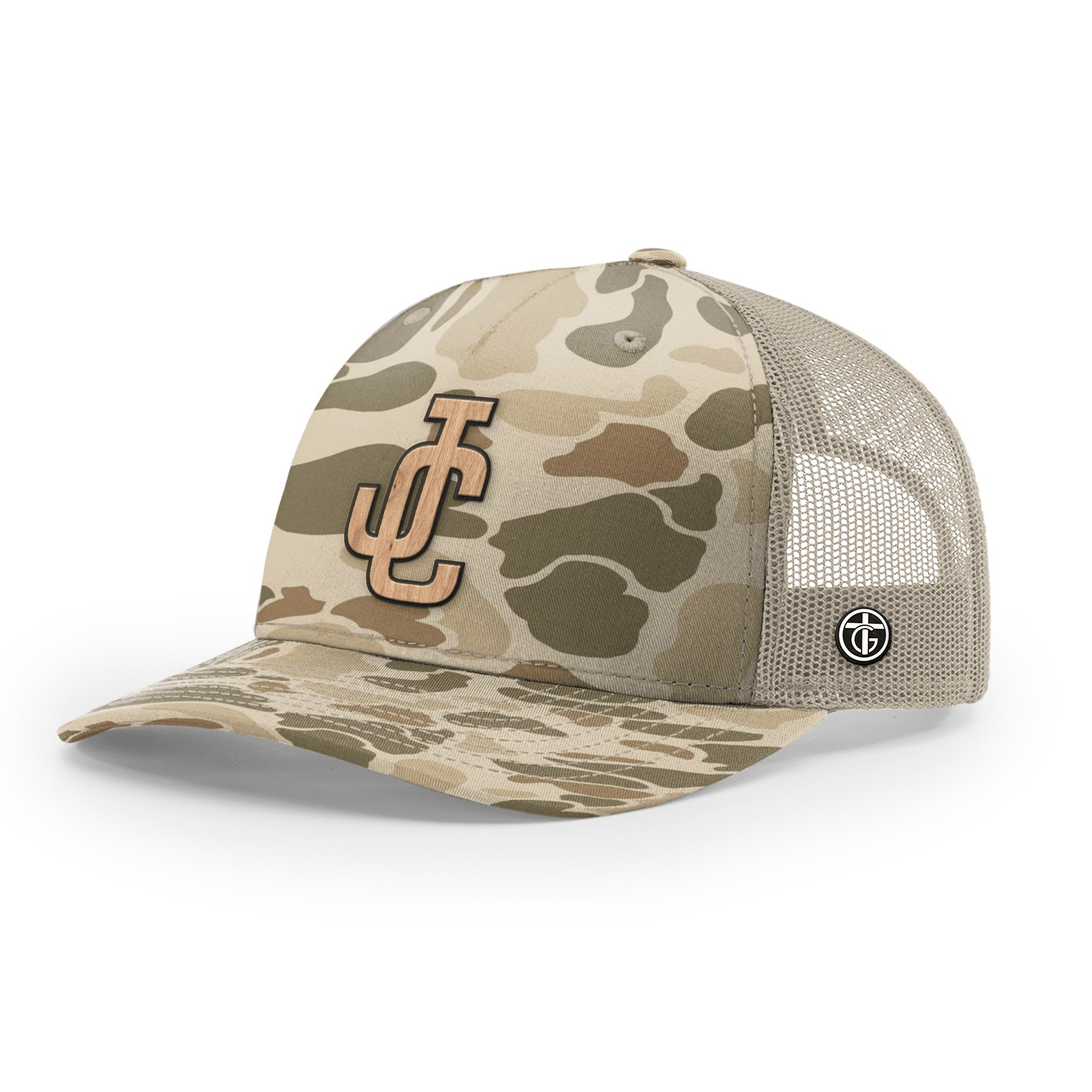 OurTrueGod Customs Hat Snapback / Harvest Duck Camo and Light Tan / One Size JC Wood Patch Camo Hats