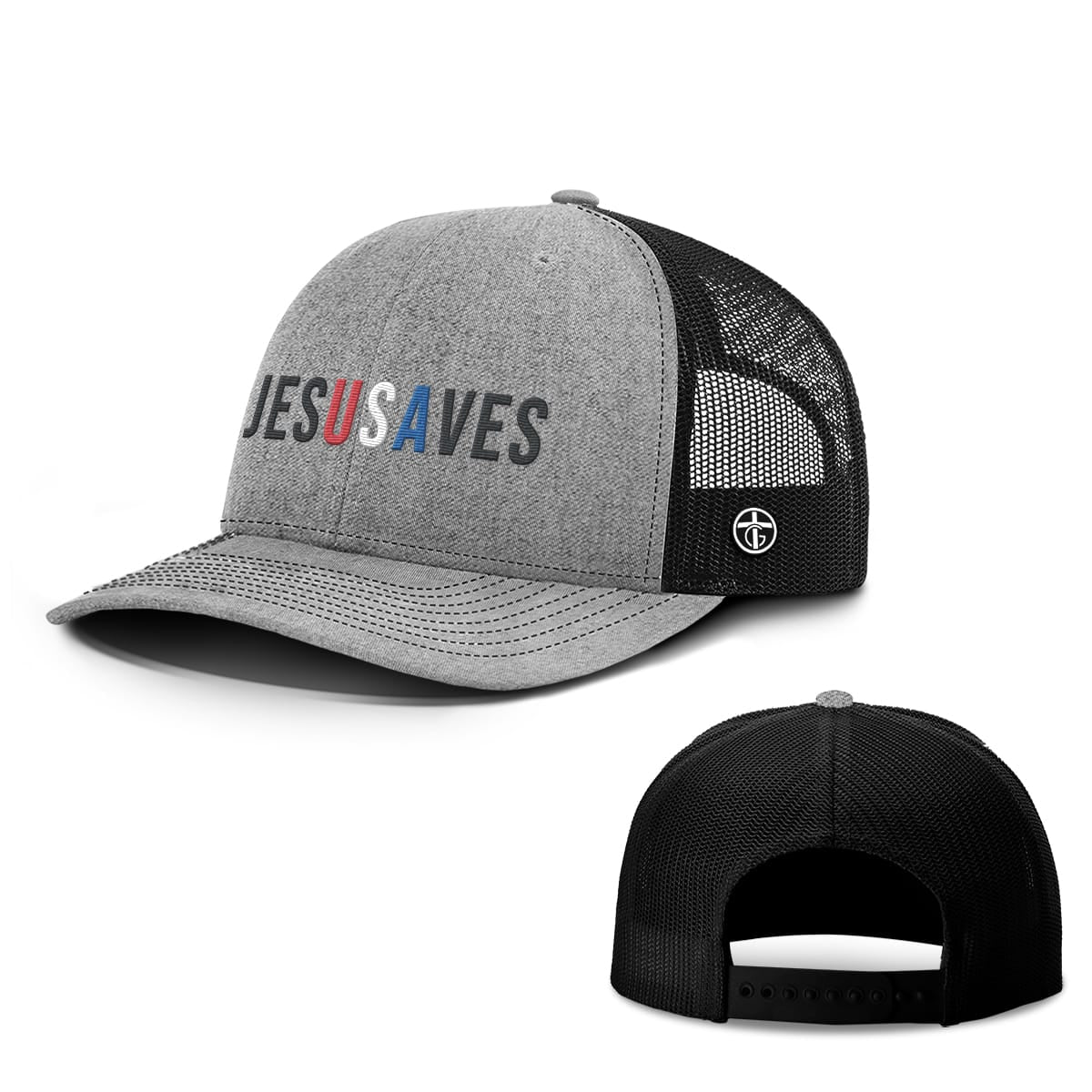 OurTrueGod Customs Hat Snapback / Heather and Black / One Size JESUSAVES Hats
