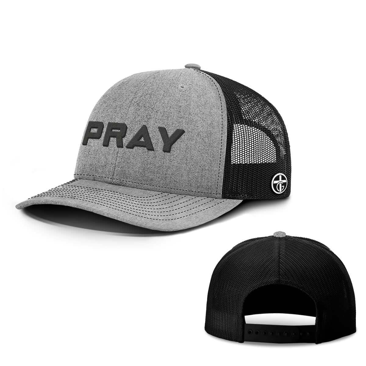 OurTrueGod Customs Hat Snapback / Heather and Black / One Size Pray Hats