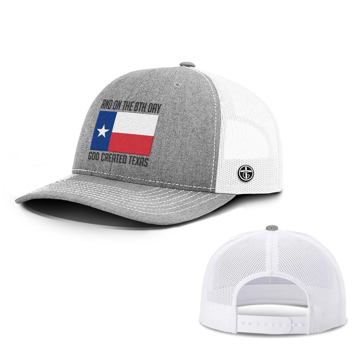 OurTrueGod Customs Hat Snapback / Heather and White / One Size God Created Texas Hats