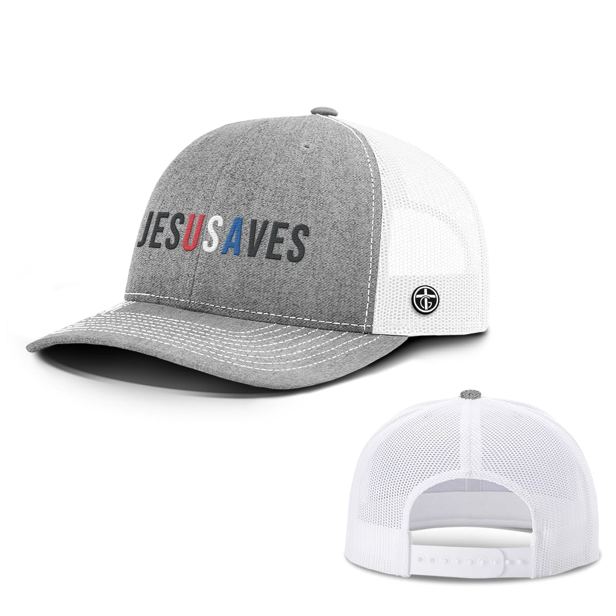 OurTrueGod Customs Hat Snapback / Heather and White / One Size JESUSAVES Hats