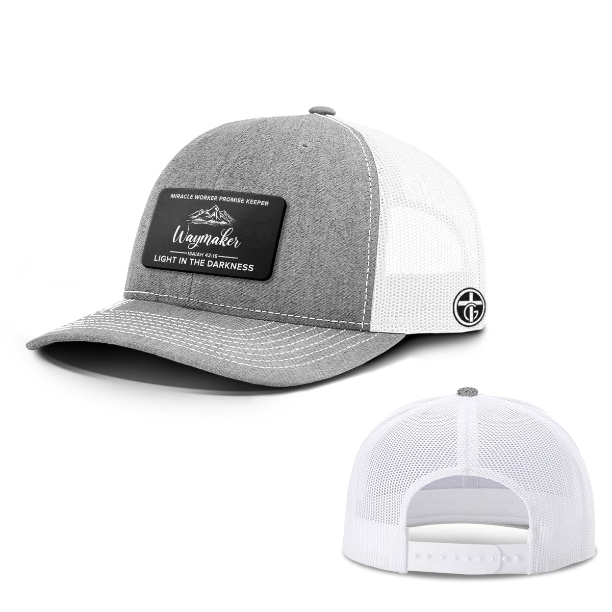 OurTrueGod Customs Hat Snapback / Heather and White / One Size Waymaker Patch Hats