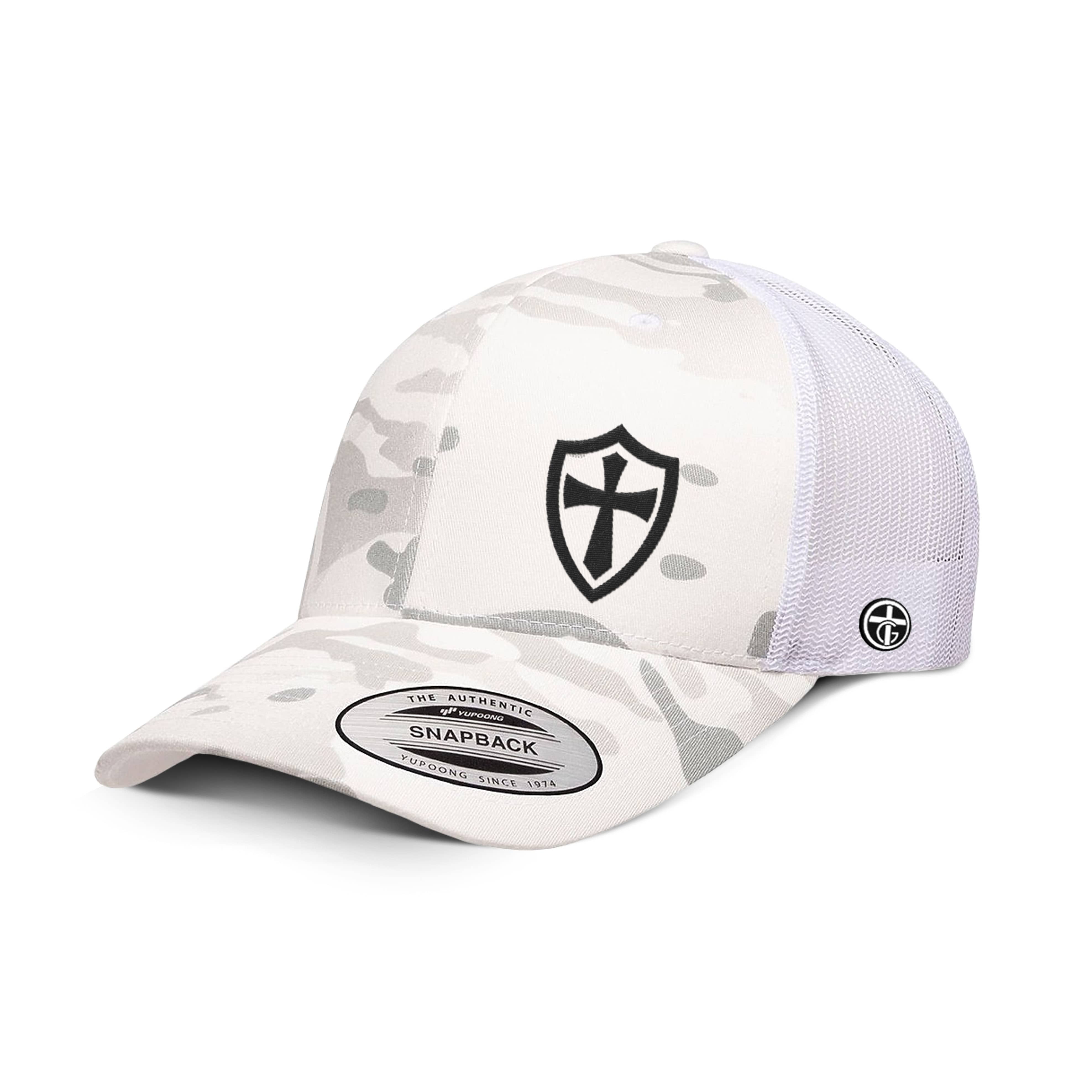 OurTrueGod Customs Hat Snapback / Multi alpine and White / One Size Cross Shield Camo Hats