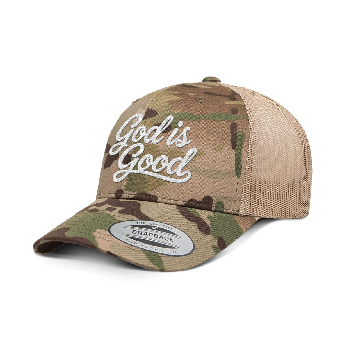 OurTrueGod Customs Hat Snapback / Multicam green and Khaki / One Size God Is Good Camo Hats