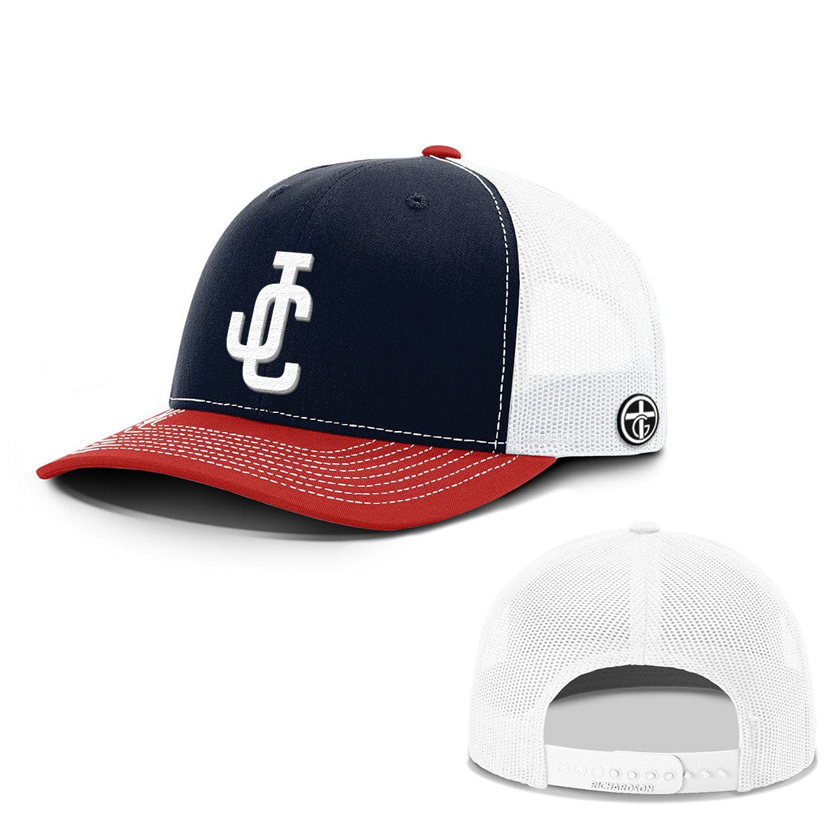 OurTrueGod Customs Hat Snapback / Navy and Red / One Size JC Everyday Faith Hats