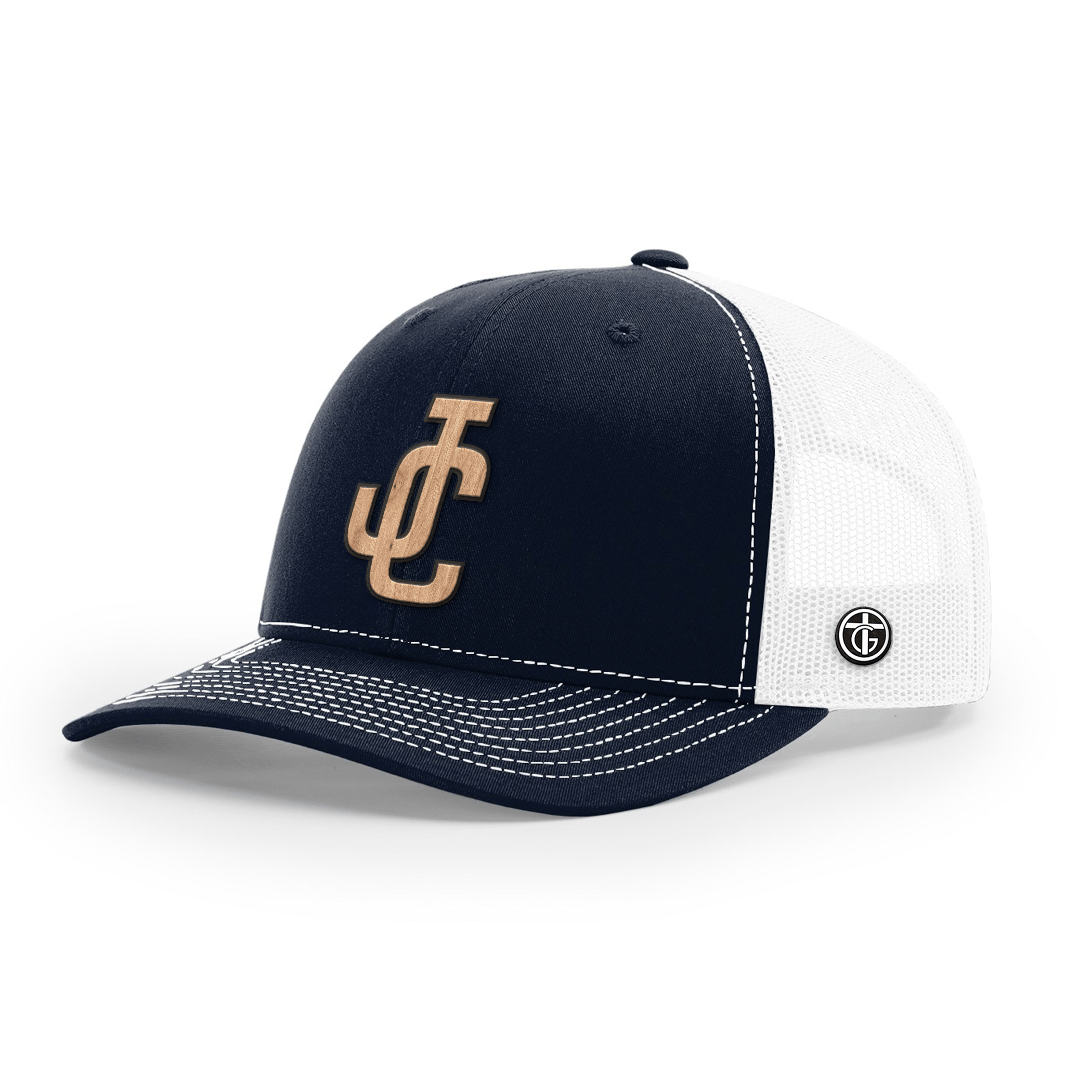 OurTrueGod Customs Hat Snapback / Navy and White / One Size JC Wood Patch Hats