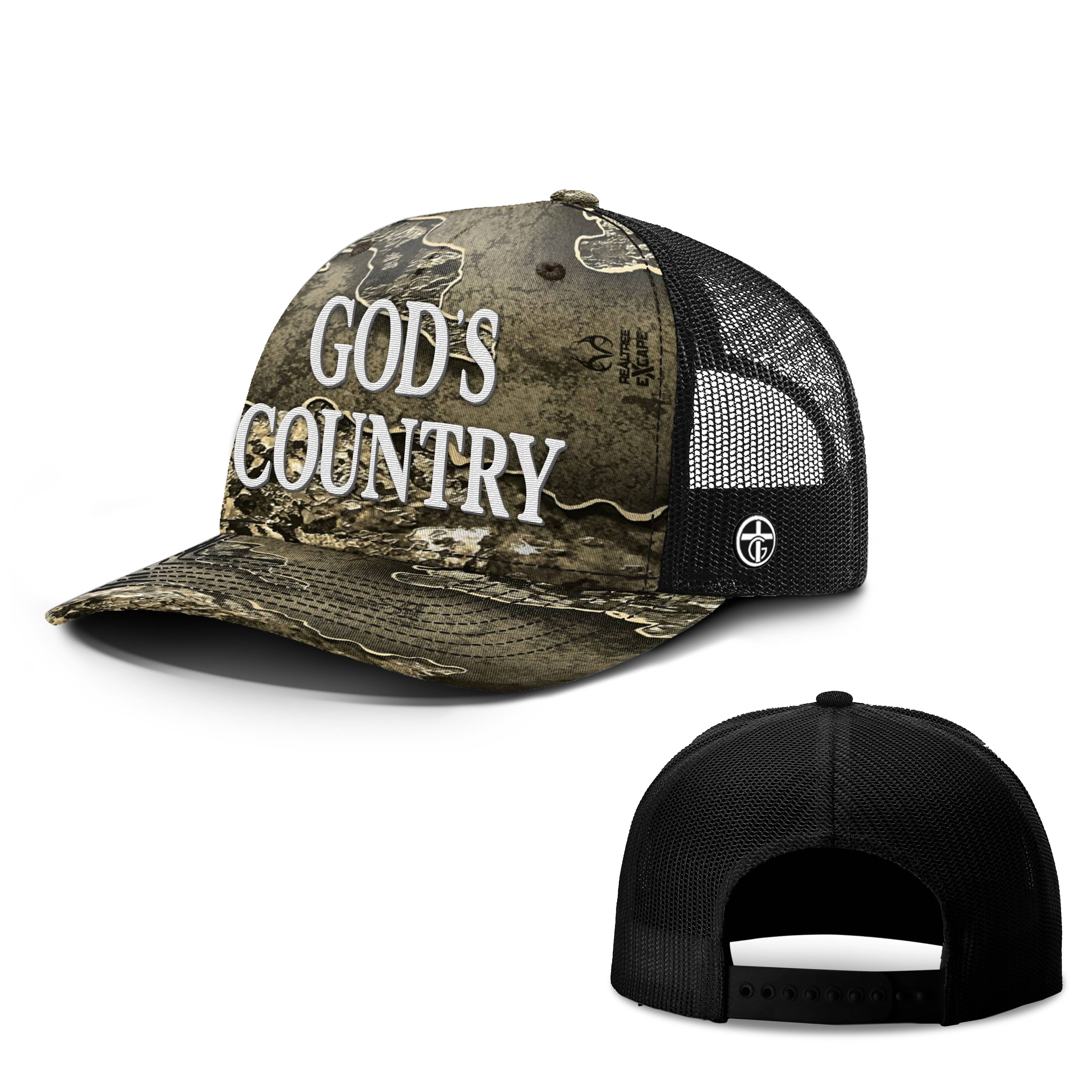 OurTrueGod Customs Hat Snapback / RealTree Excape and Black / One Size God's Country Camo Hats
