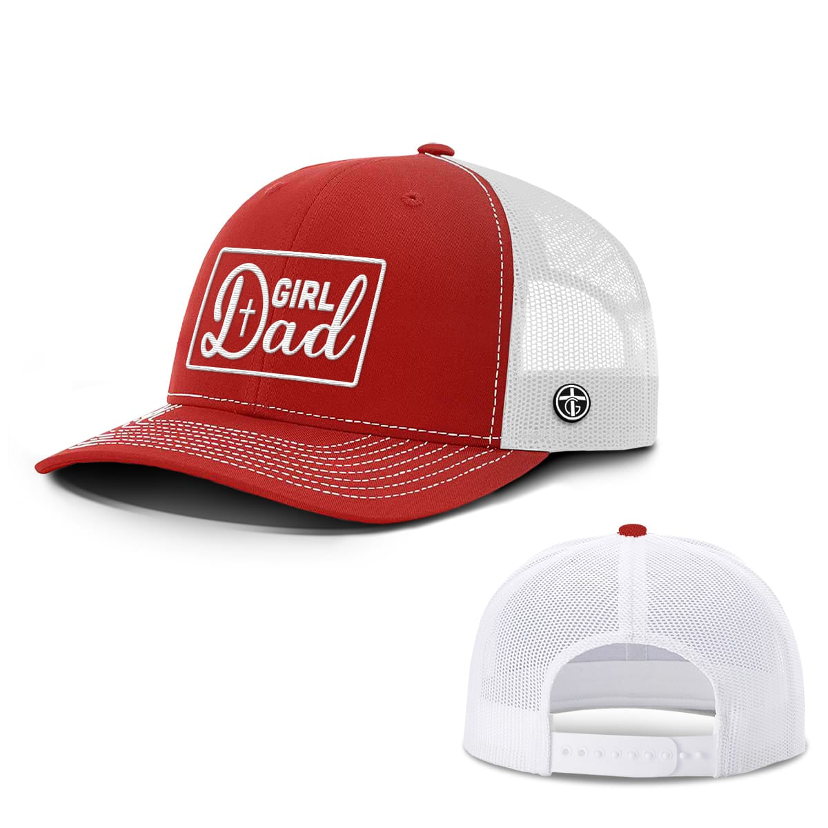 OurTrueGod Customs Hat Snapback / Red And White / One Size Christian Girl Dad Hats