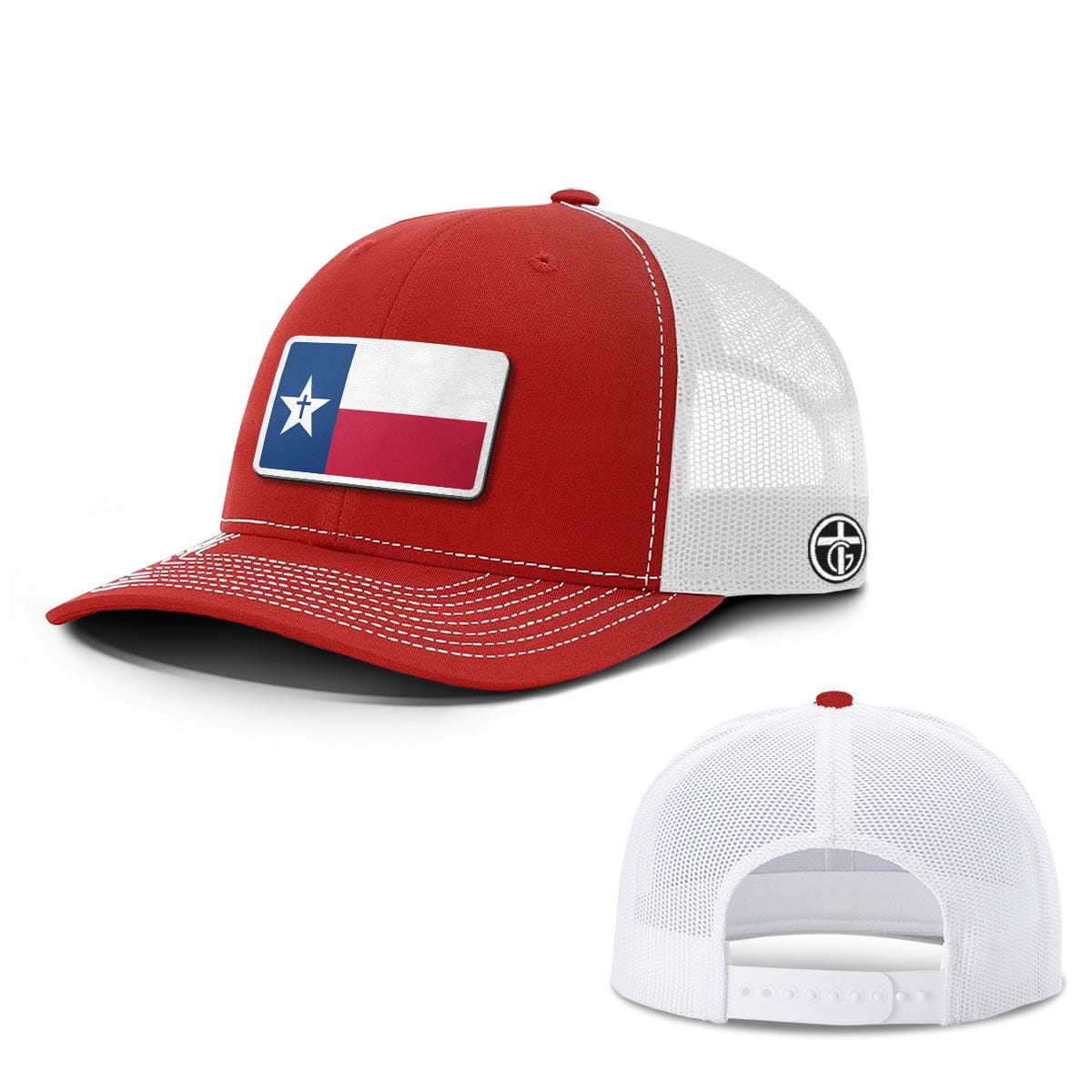 OurTrueGod Customs Hat Snapback / Red And White / One Size Texas is God's Country Patch Hats