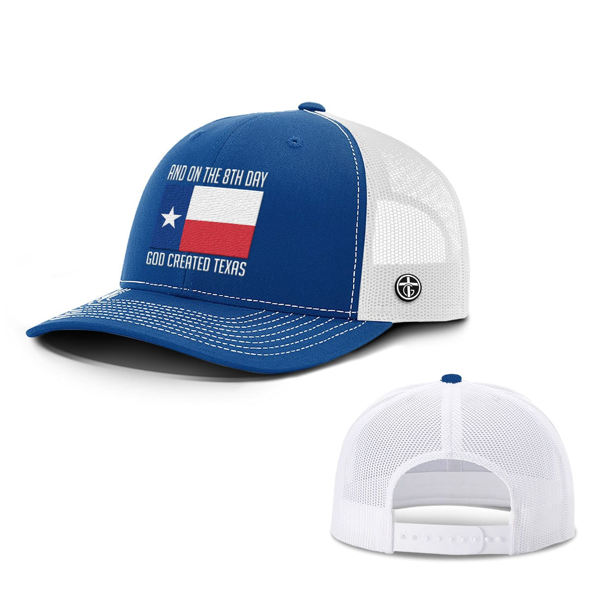 OurTrueGod Customs Hat Snapback / Royal Blue and White / One Size God Created Texas Hats
