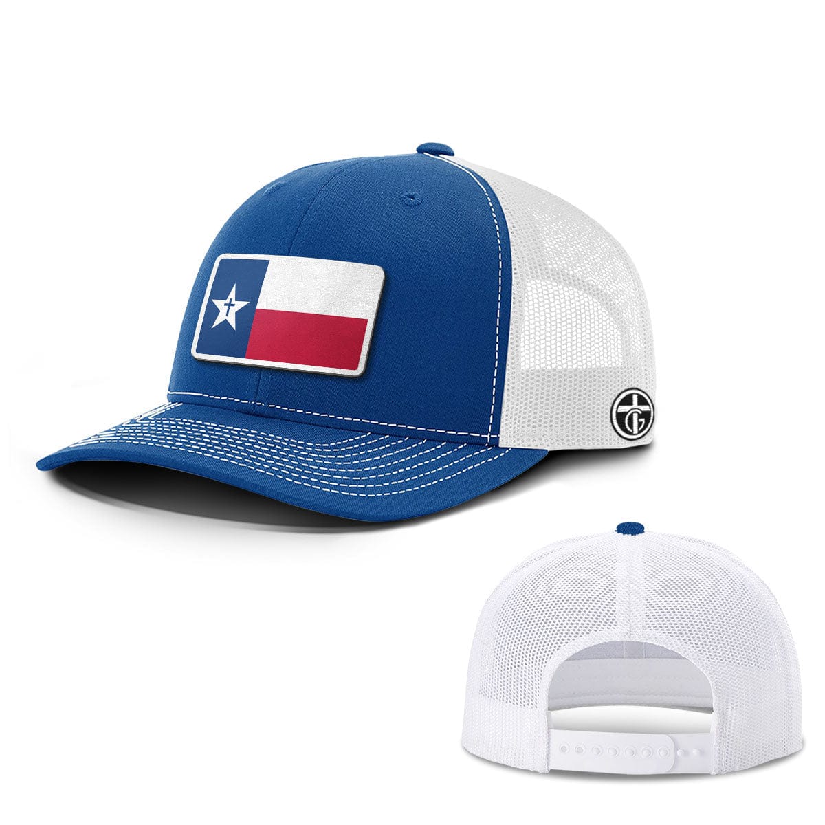 OurTrueGod Customs Hat Snapback / Royal Blue and White / One Size Texas is God's Country Patch Hats