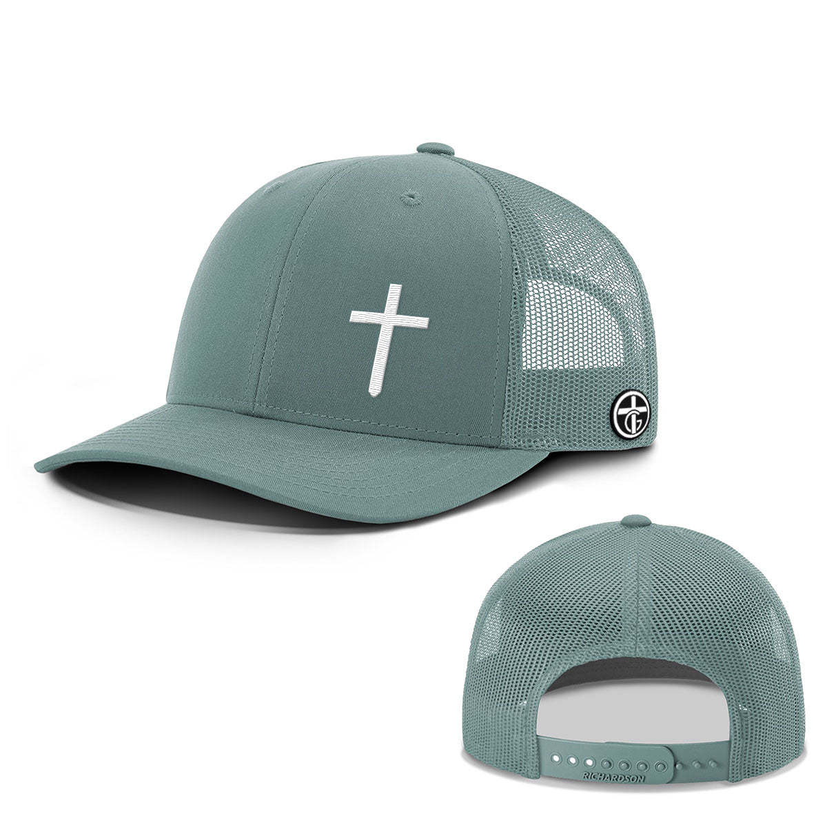 OurTrueGod Customs Hat Snapback / Smoke Blue / One Size Cross Lower Left Everyday Faith Hats