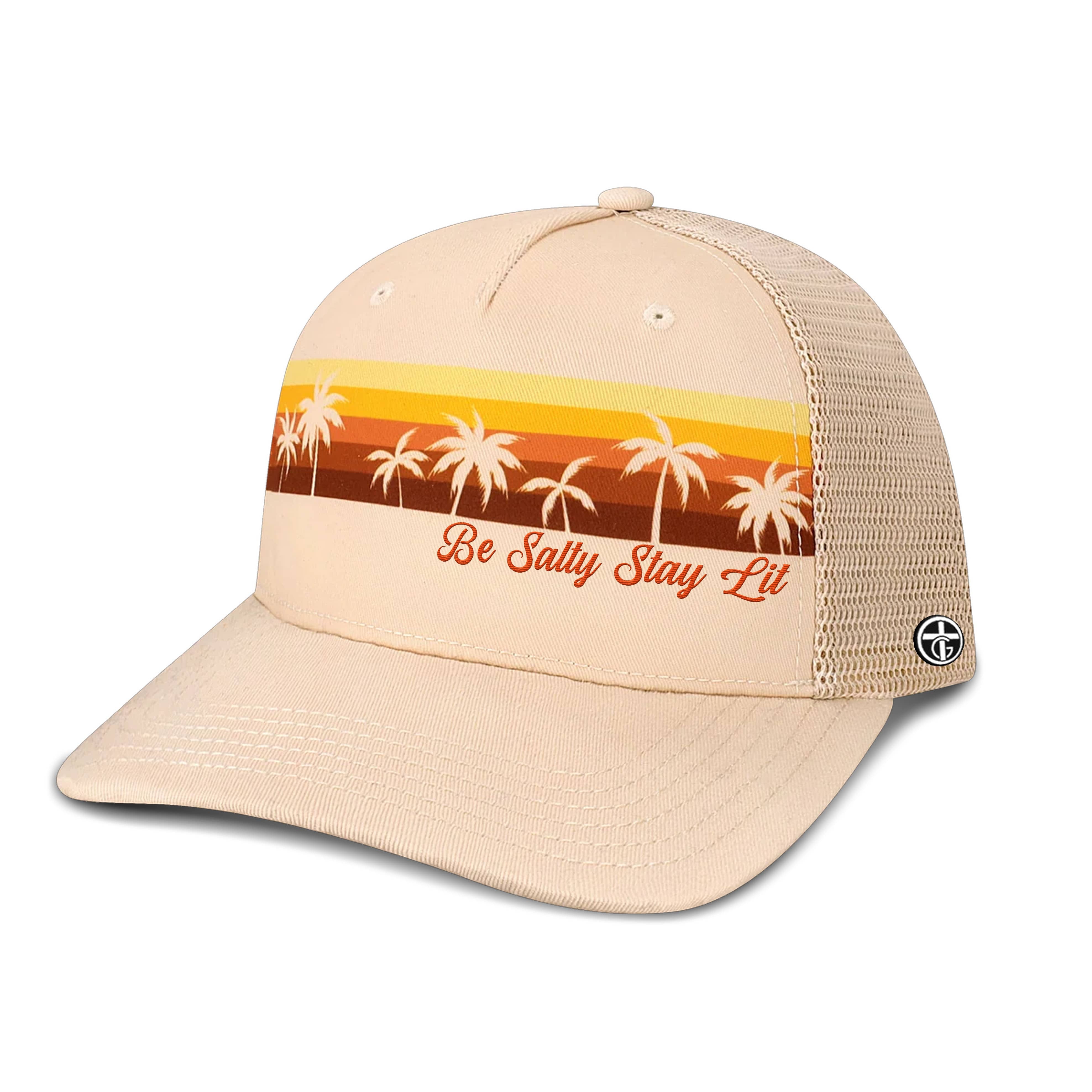 OurTrueGod Customs Hat Snapback / Sunrise Palms / One Size Limited Edition Be Salty Stay Lit Snapback Hats