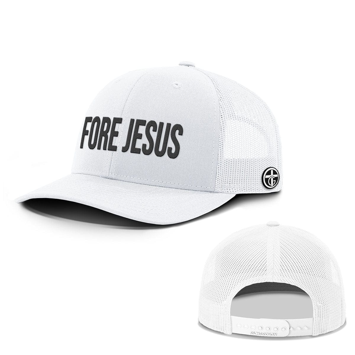 OurTrueGod Customs Hat Snapback / White / One Size FORE JESUS Everyday Faith Hats