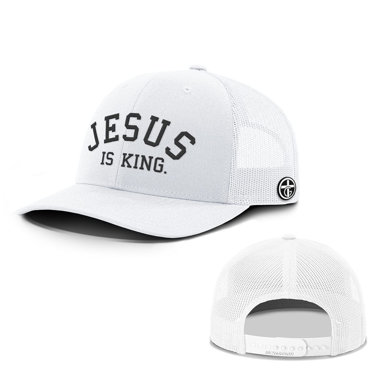 OurTrueGod Customs Hat Snapback / White / One Size Jesus is King Everyday Faith Hats