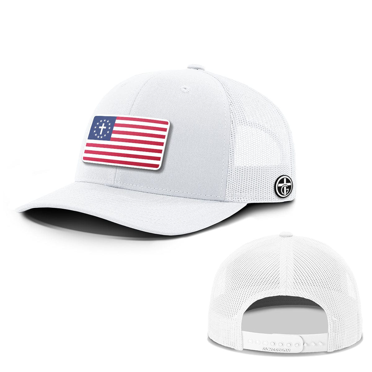 OurTrueGod Customs Hat Snapback / White / One Size One Nation Under God Patch Everyday Faith Hats
