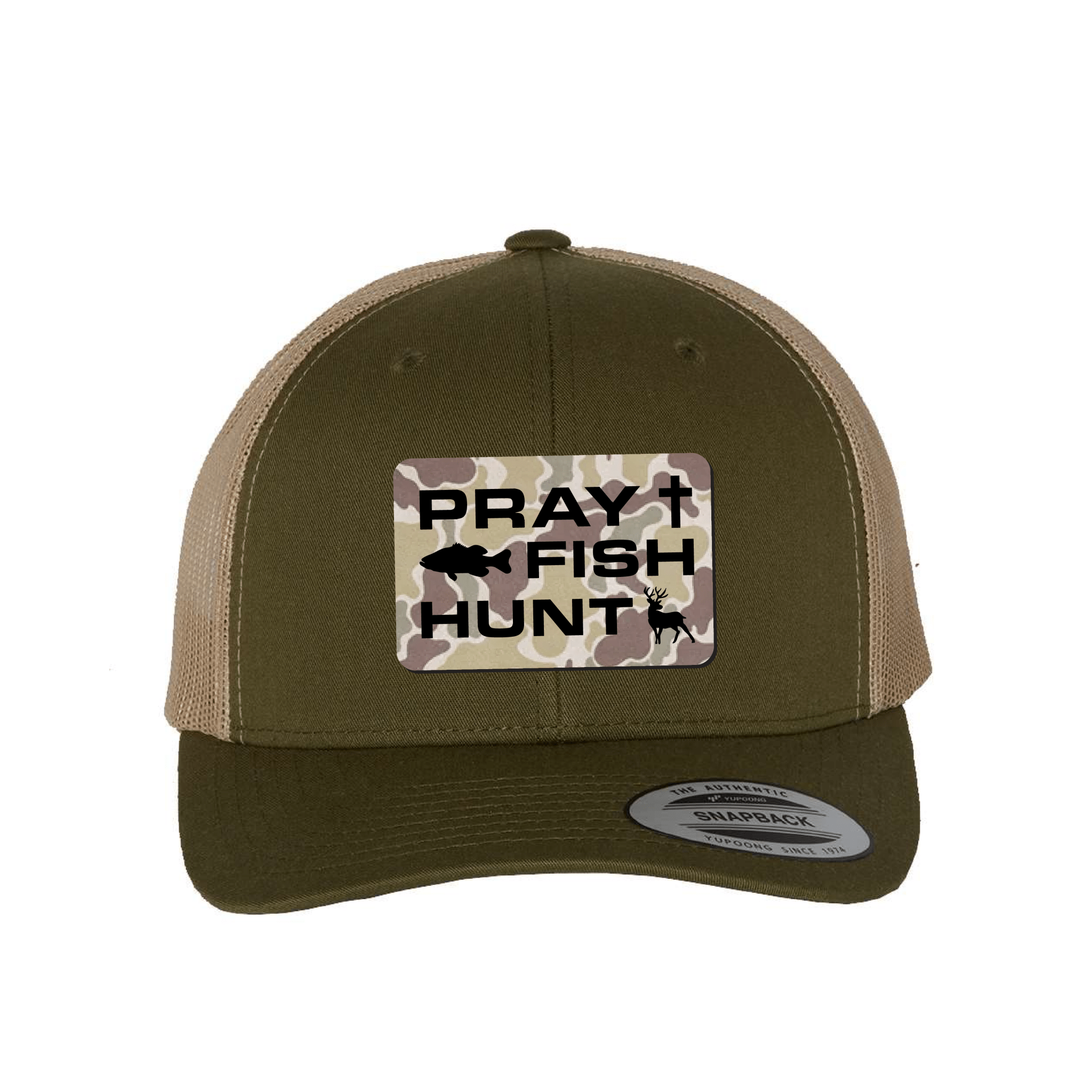 Pray Fish Hunt Camo Patch Fall Collection Hats - Our True God