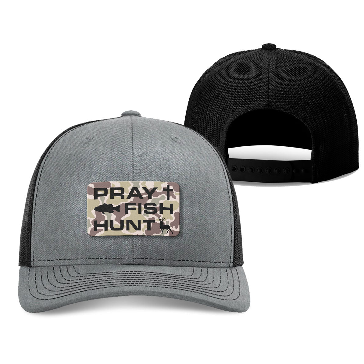 Pray Fish Hunt Duck Camo Patch Fall Collection Hats - Our True God