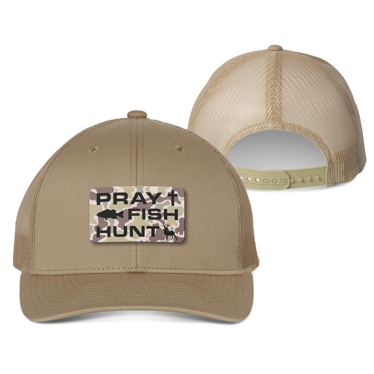 Pray Fish Hunt Duck Camo Patch Fall Collection Hats - Our True God