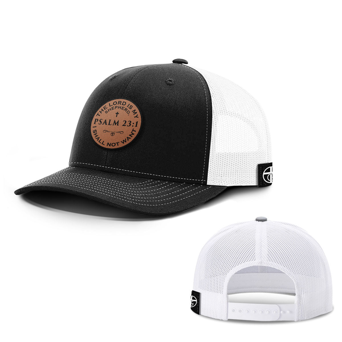 Psalm 23:1 Circle Leather Patch Hats - Our True God