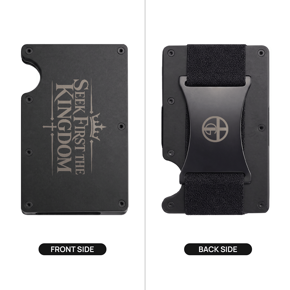 ShineOn Fulfillment Jewelry Black Seek First The Kingdom Metal Wallet