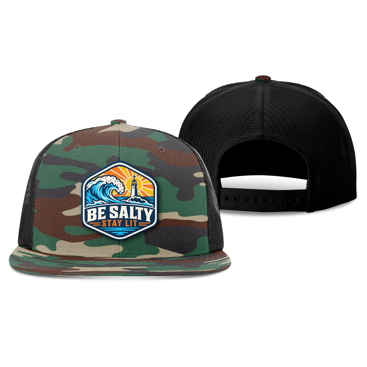 SunFrog Solutions Hat Be Salty Stay Lit Patch Trucker Hat