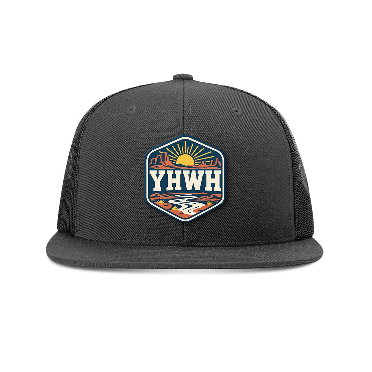 SunFrog Solutions Hat Black YHWH Patch Trucker Hat