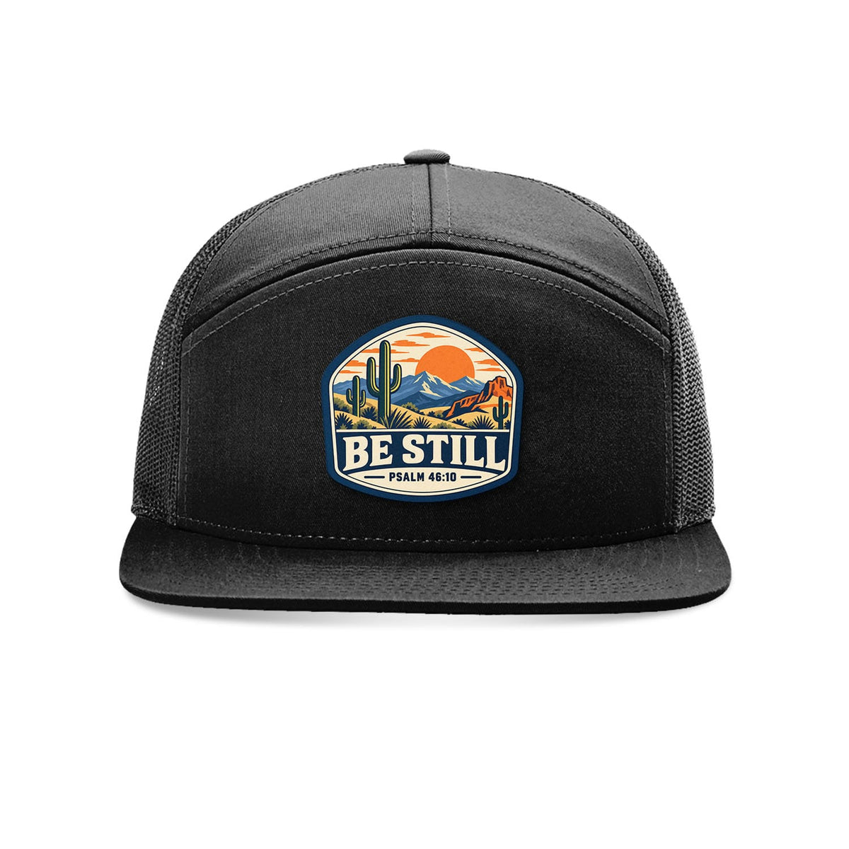 SunFrog Solutions Hat Full Black Be Still Psalm 46:10 Trucker Hat