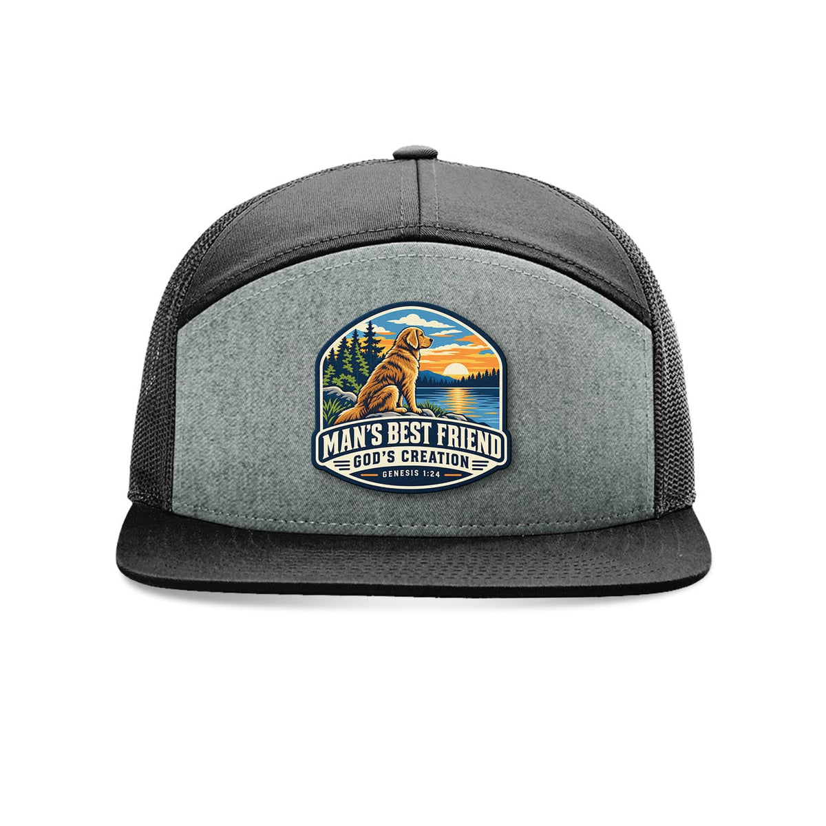 SunFrog Solutions Hat Heather Grey And Black Man's Best Friend Trucker Hat