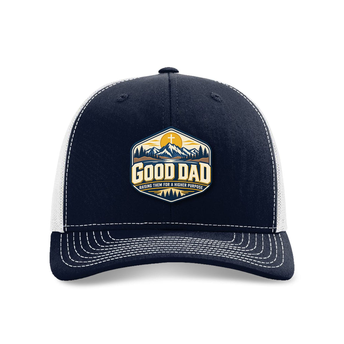 SunFrog Solutions Hat Navy And White Good Dad Trucker Hat