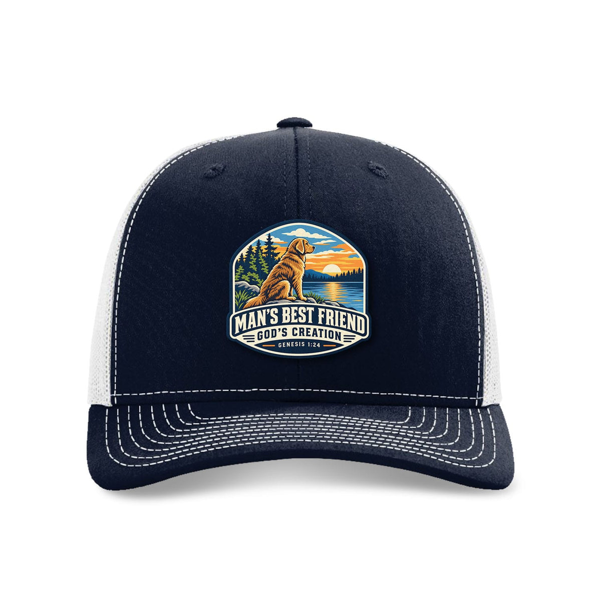 SunFrog Solutions Hat Navy And White Man's Best Friend Trucker Hat