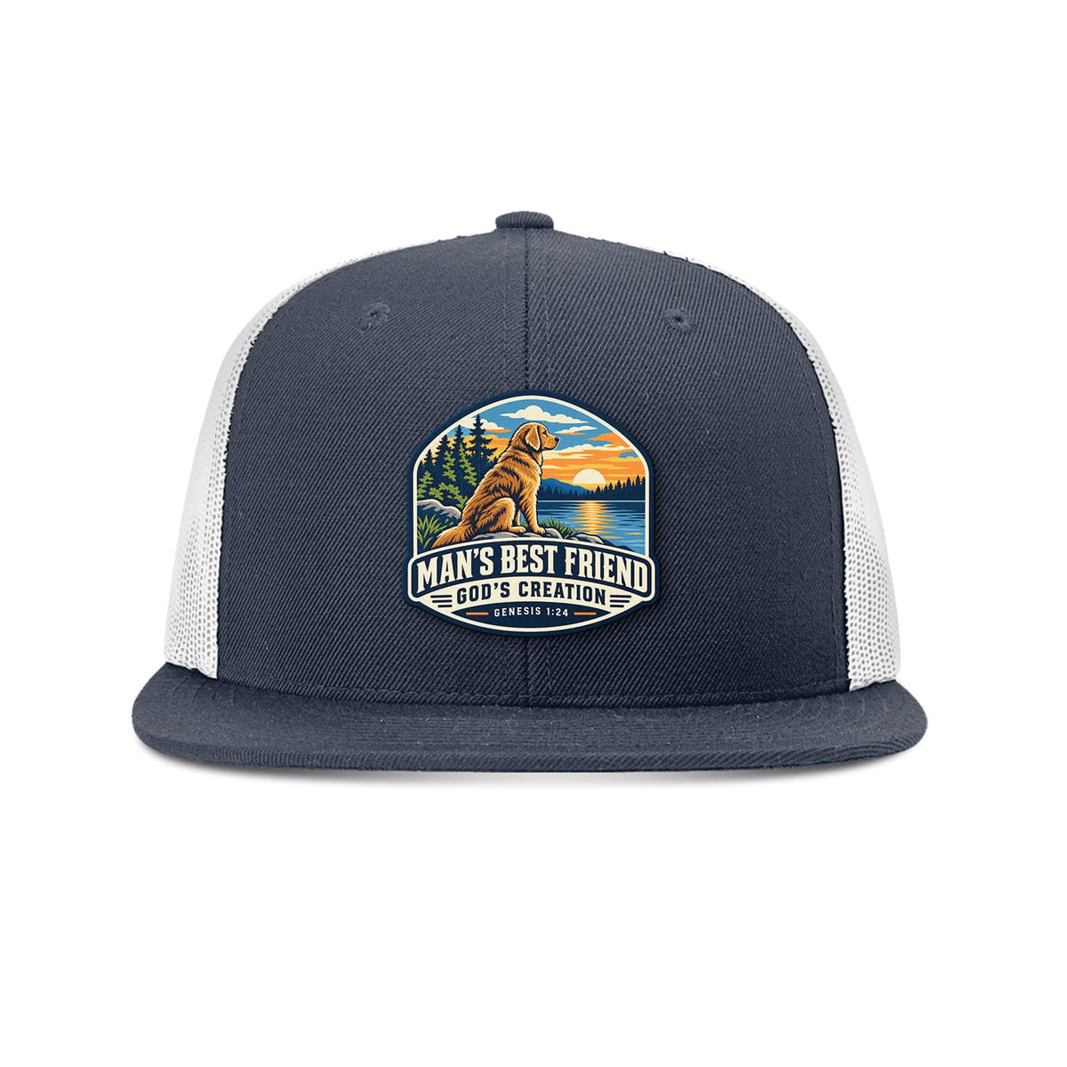 SunFrog Solutions Hat Navy and White Man's Best Friend Trucker Hat