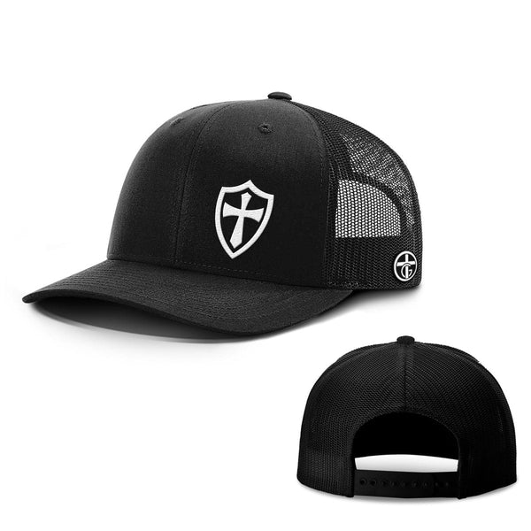 Cross Shield Hat, SunFrog Solutions Hat Snapback in Full Black