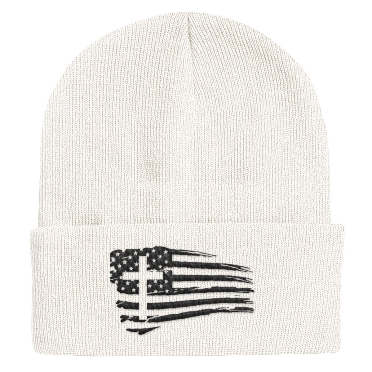 Tattered Flag Cross Beanies - Our True God