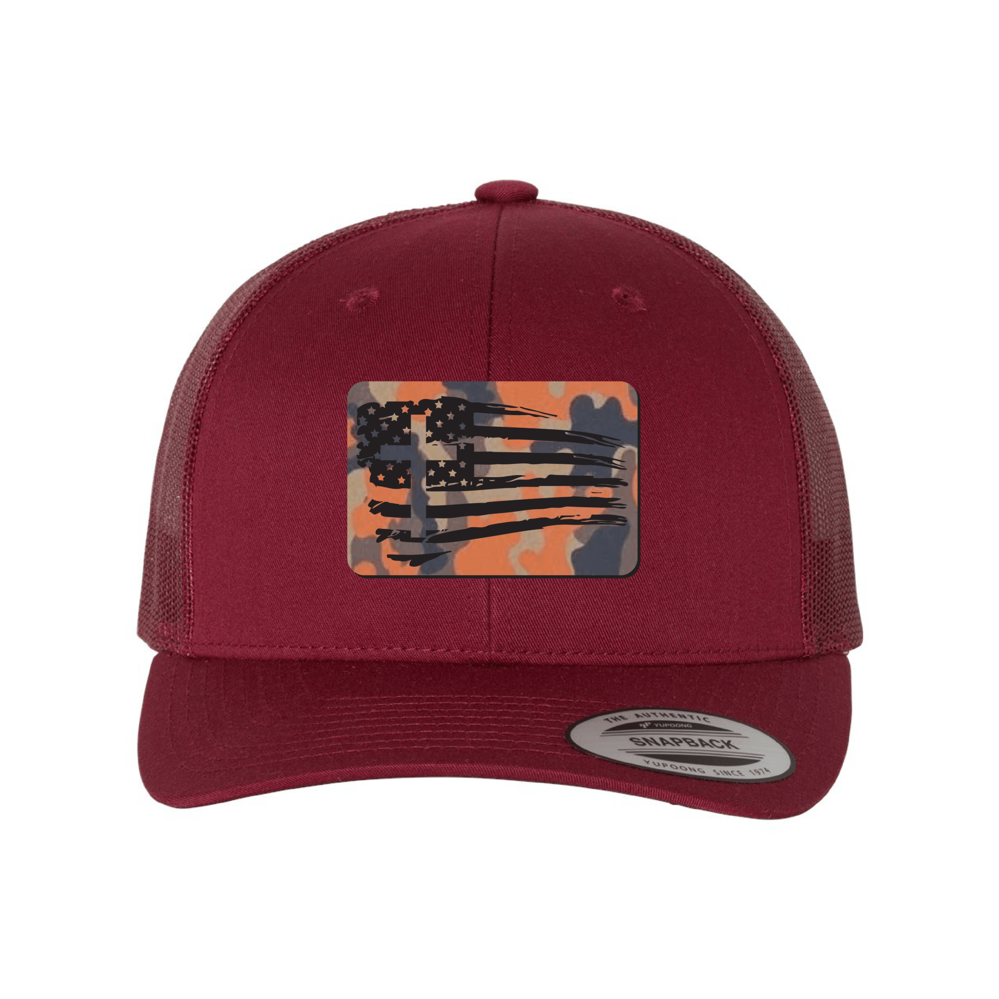 Tattered Flag Cross Camo Patch Fall Collection Hats - Our True God