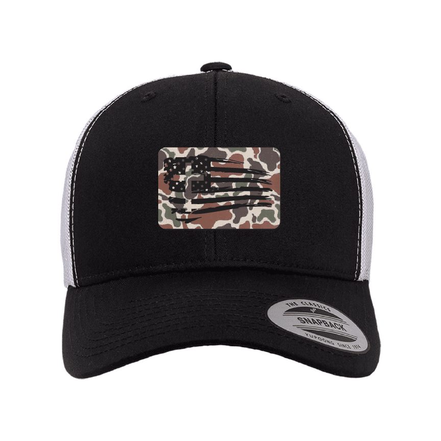 Tattered Flag Cross Fowl Play Camo Patch Fall Collection Hats - Our True God