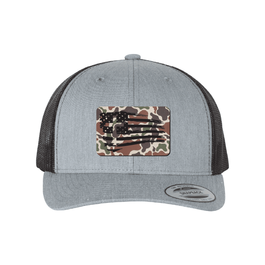 Tattered Flag Cross Fowl Play Camo Patch Fall Collection Hats - Our True God