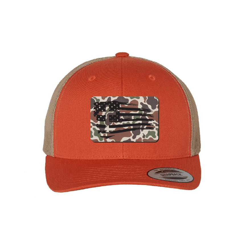 Tattered Flag Cross Fowl Play Camo Patch Fall Collection Hats - Our True God