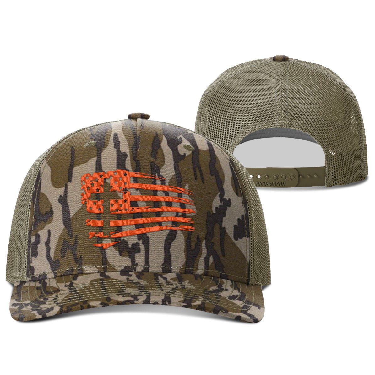 Tattered Flag Cross Hunting Hats - Our True God