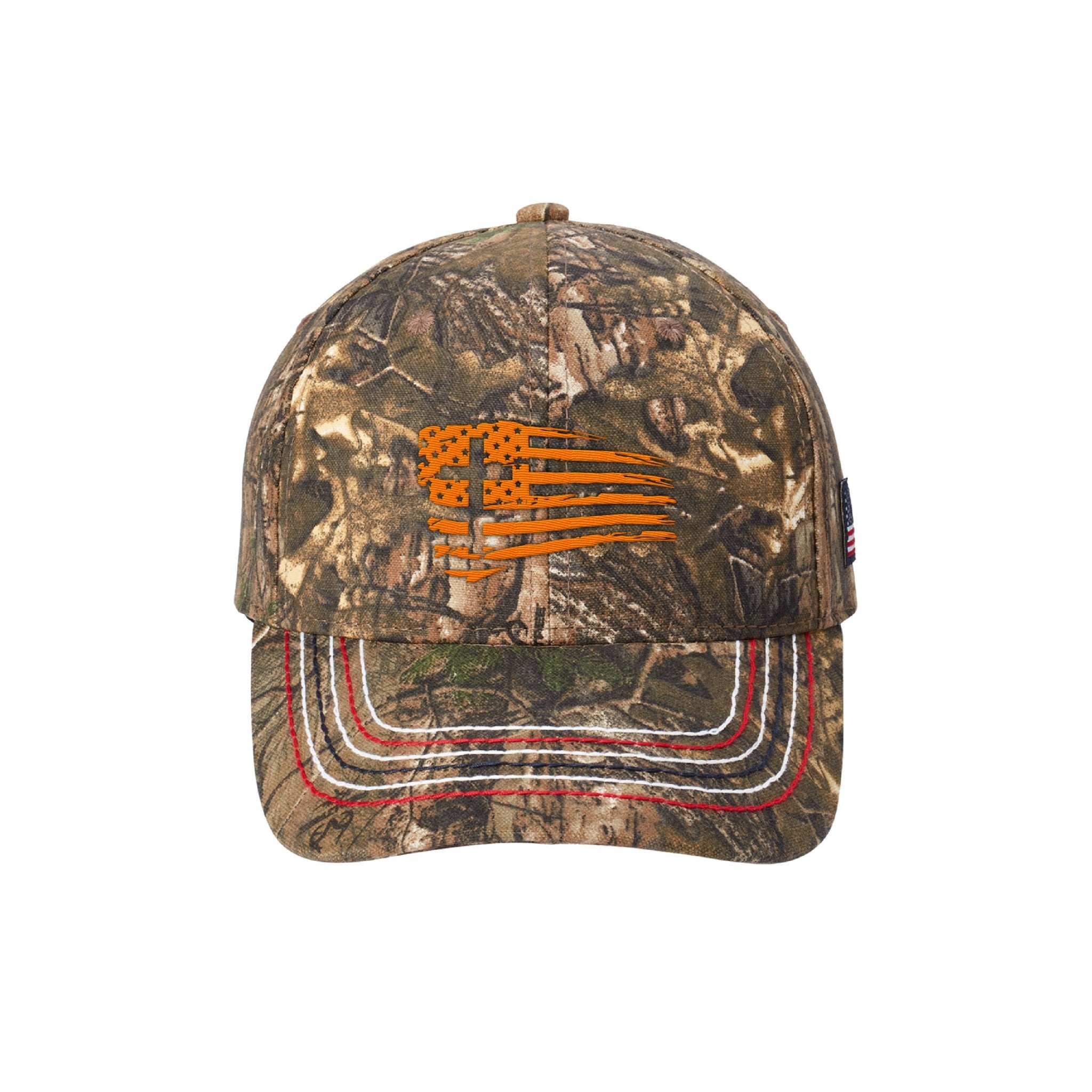 Tattered Flag Cross Realtree® Camo Hunting Hats - Our True God