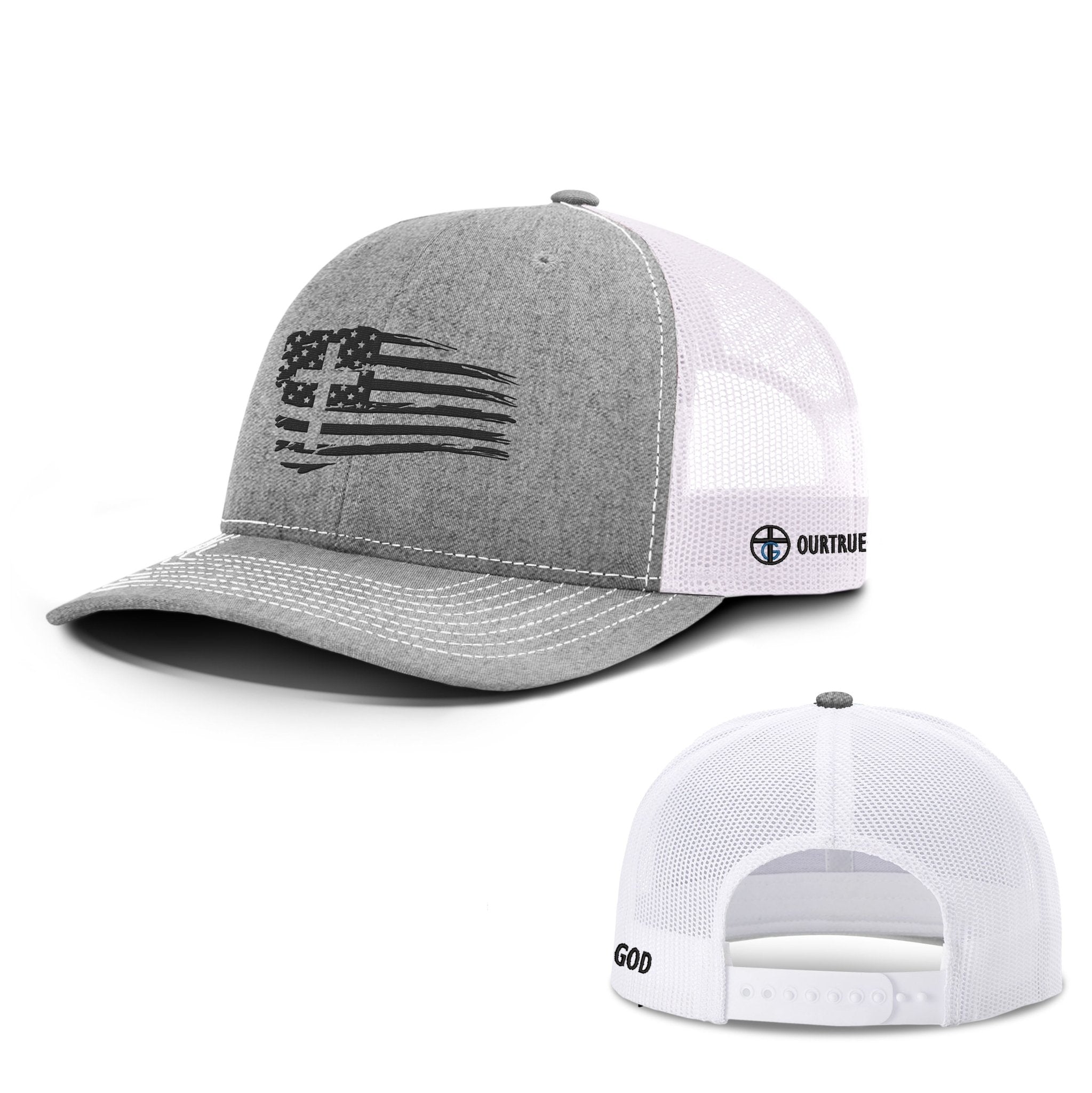 Tattered Flag Cross Richardson Hats - Our True God