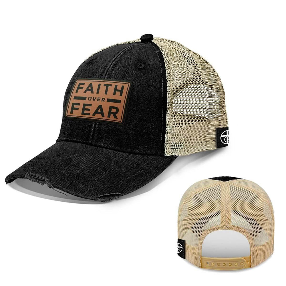 Faith Over Fear Trucker Leather Patch Hats - Our True God