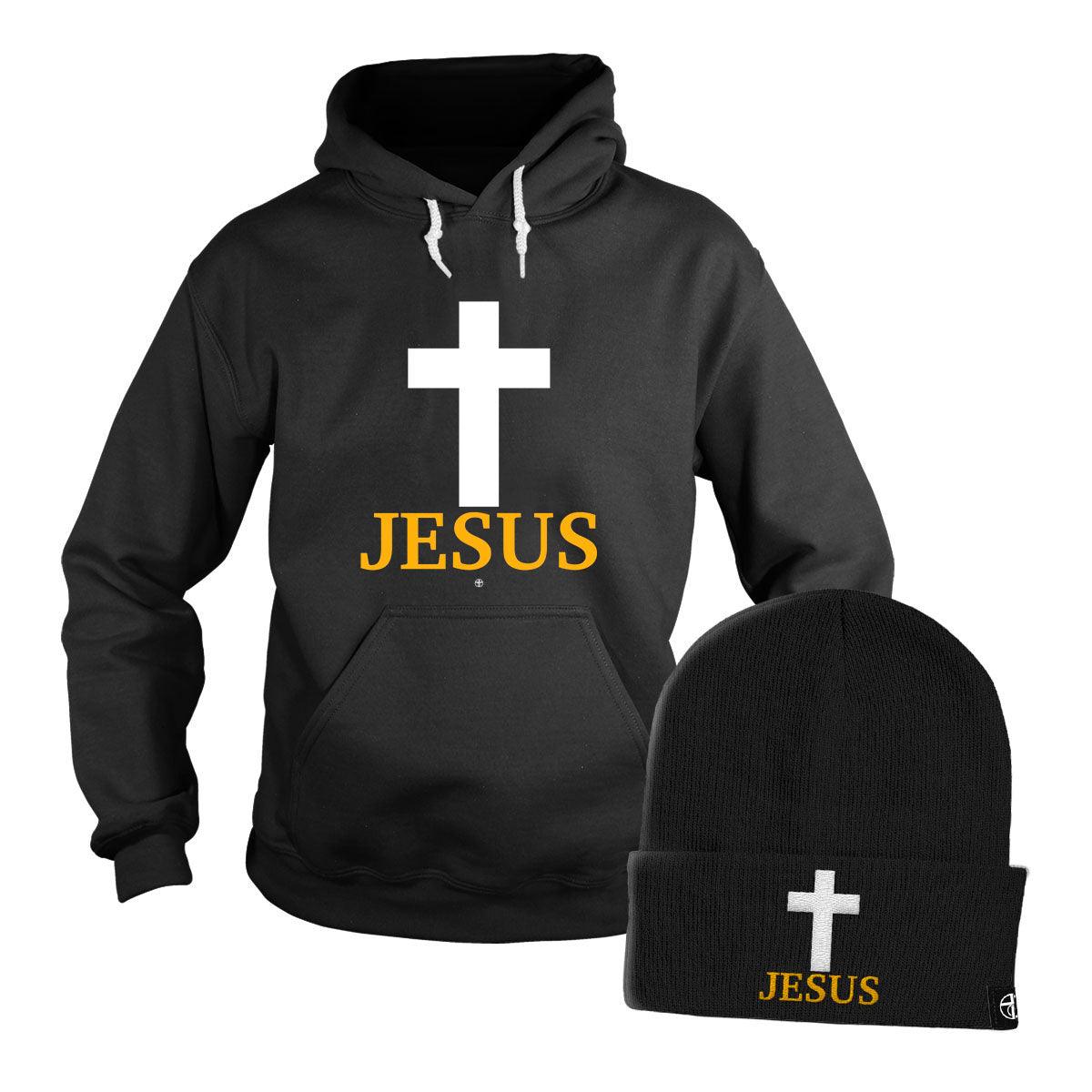 Jesus Cross Hoodie + Free Beanie - Our True God