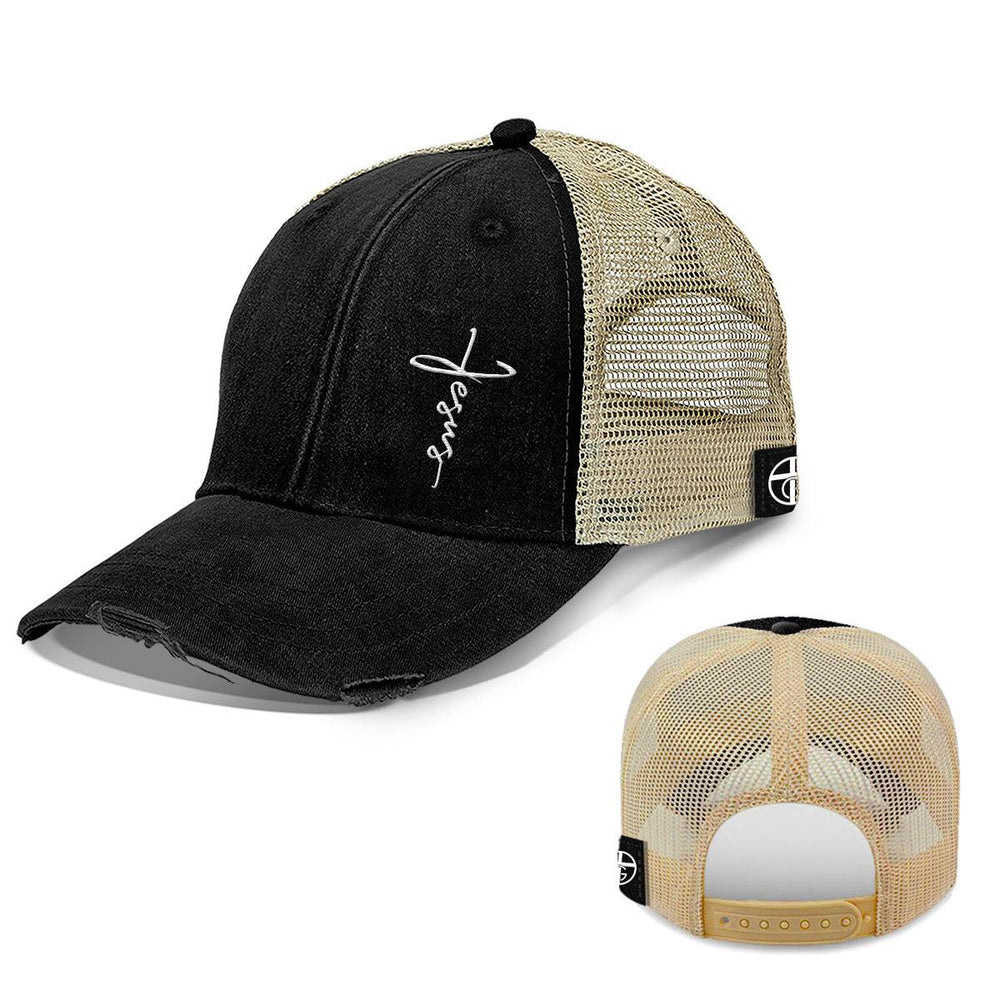 Jesus Cross Lower Left Trucker Hats - Our True God