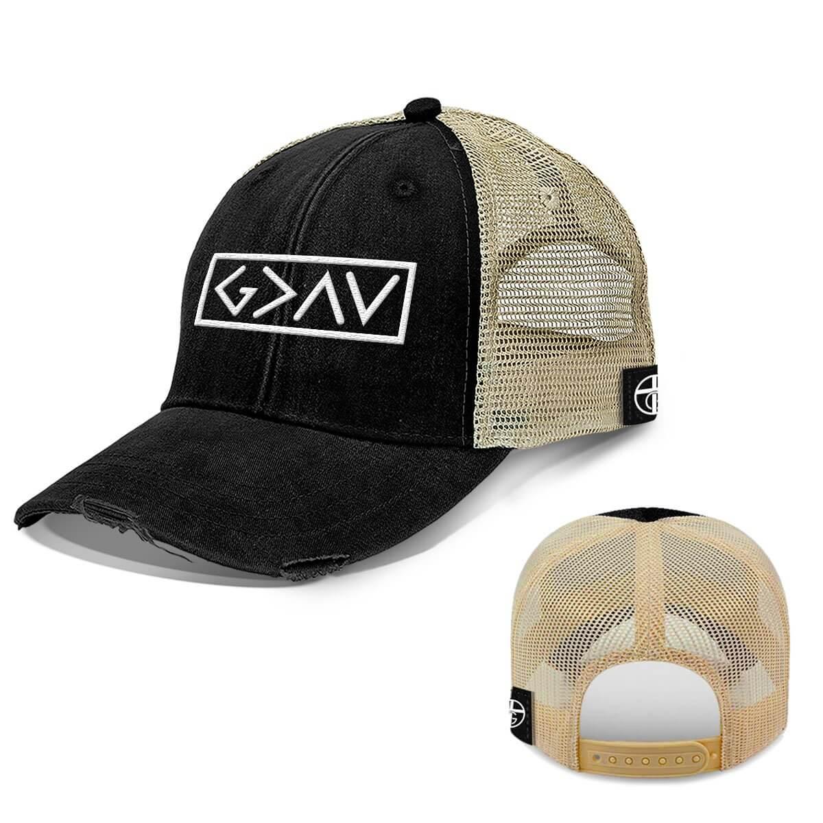 God is Greater Than the Highs and Lows Hats Trucker Hats - Our True God