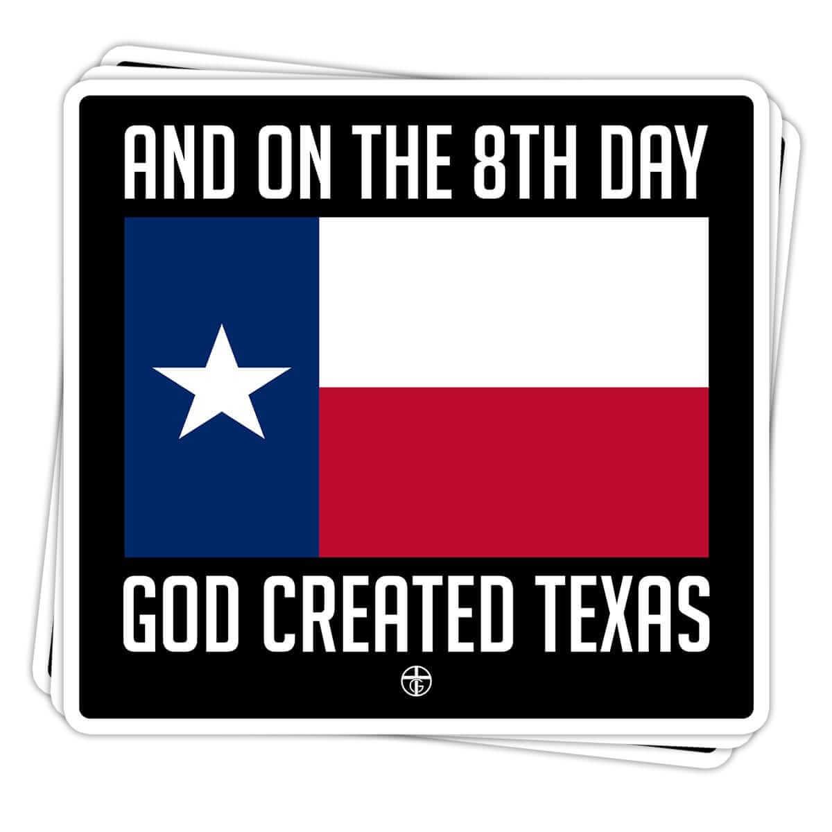 God Created Texas Decals