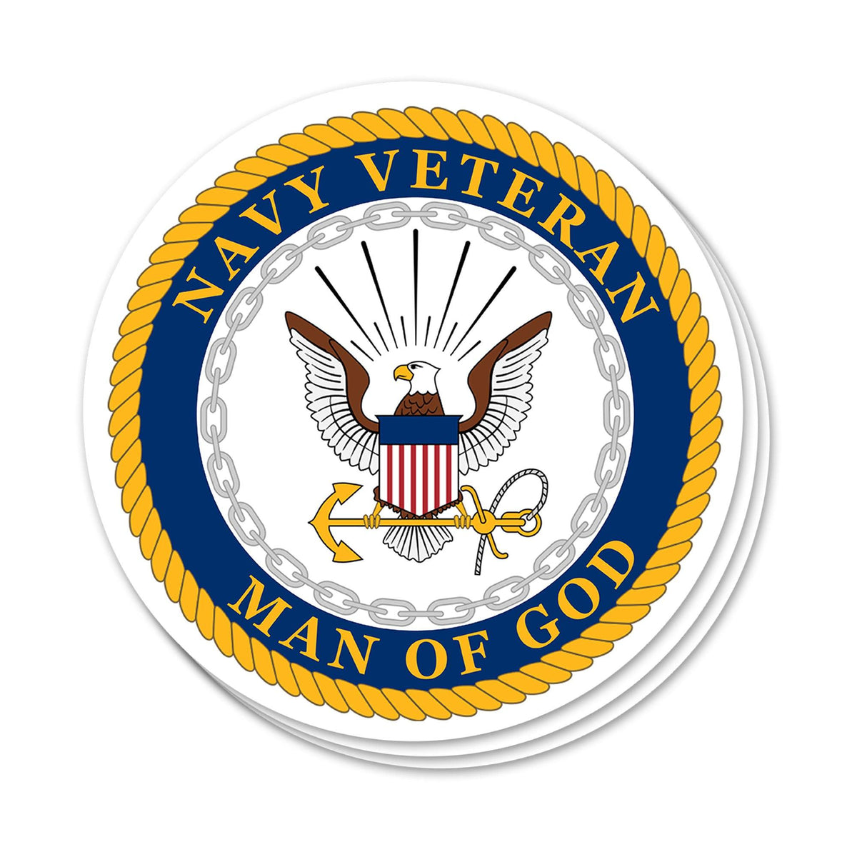 Navy Veteran -Man Of God Decals - Our True God