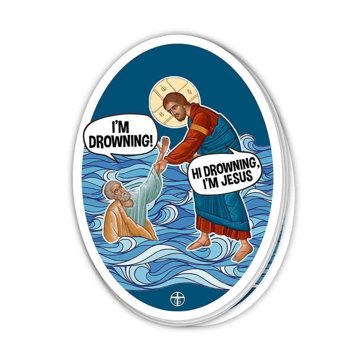 EDGE Printed Products Decal Hi Drowning I'm Jesus Decals