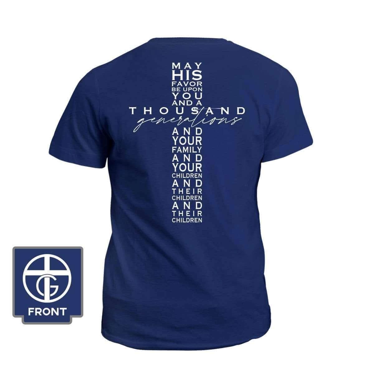May His Favor Cross T-Shirt (Back Print) - Our True God